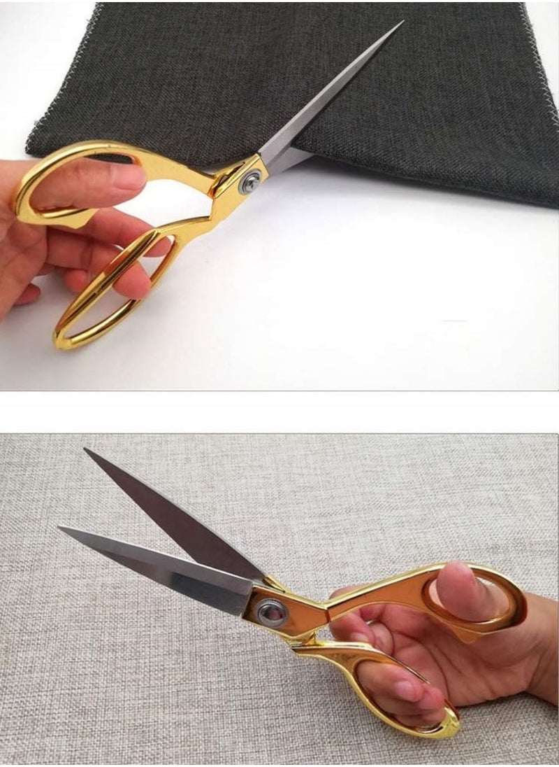Cool Baby - Stainless Steel Sharp Tailor Scissors for Clothing Dressmaking Shears Fabric Craft Cutting Adjustable Kitchen Scissors Gold - Image 1