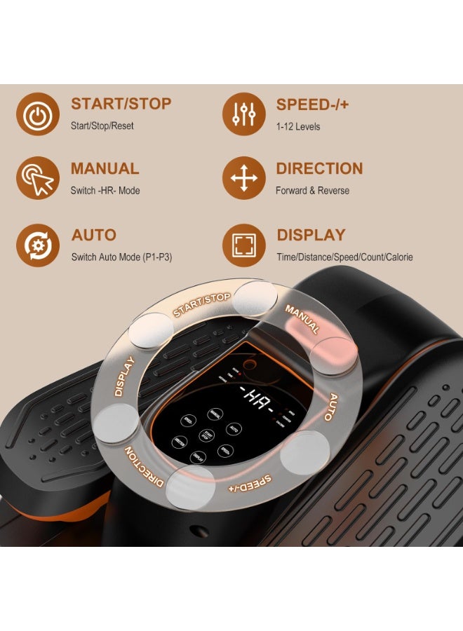 والالا جهاز بيضاوي الشكل تحت المكتب، 5 أوضاع و12 سرعة، جهاز كهربائي منخفض التأثير لتمرين الساق أثناء الجلوس لكبار السن، هادئ وقابل للحمل، تمرين القدم أثناء الجلوس للمنزل والمكتب، لون أسود - Image 5