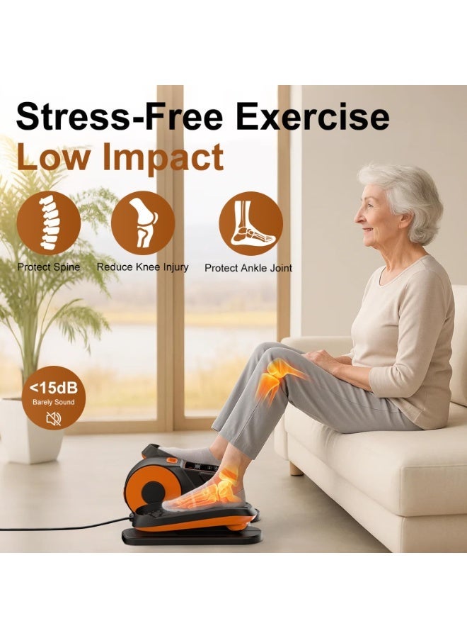 WALALLA Under Desk Elliptical Machine, 5 Modes 12 Speeds Low Impact Electric Leg Exerciser While Sitting for Seniors Quiet & Portable Seated Foot Exercise for Home and Office Black - Image 3