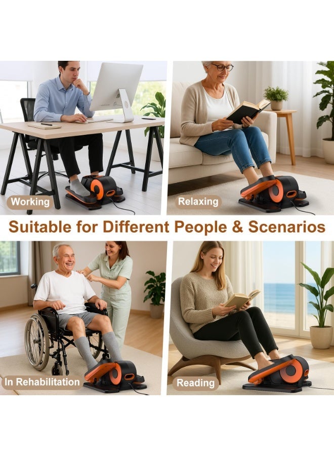 WALALLA Under Desk Elliptical Machine, 5 Modes 12 Speeds Low Impact Electric Leg Exerciser While Sitting for Seniors Quiet & Portable Seated Foot Exercise for Home and Office Black - Image 4