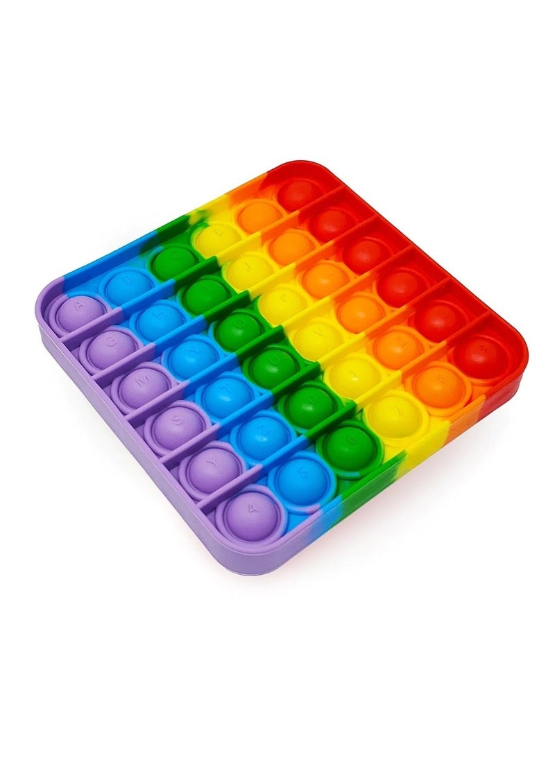 Pop It Fidget Rainbow Square Shape - 6200