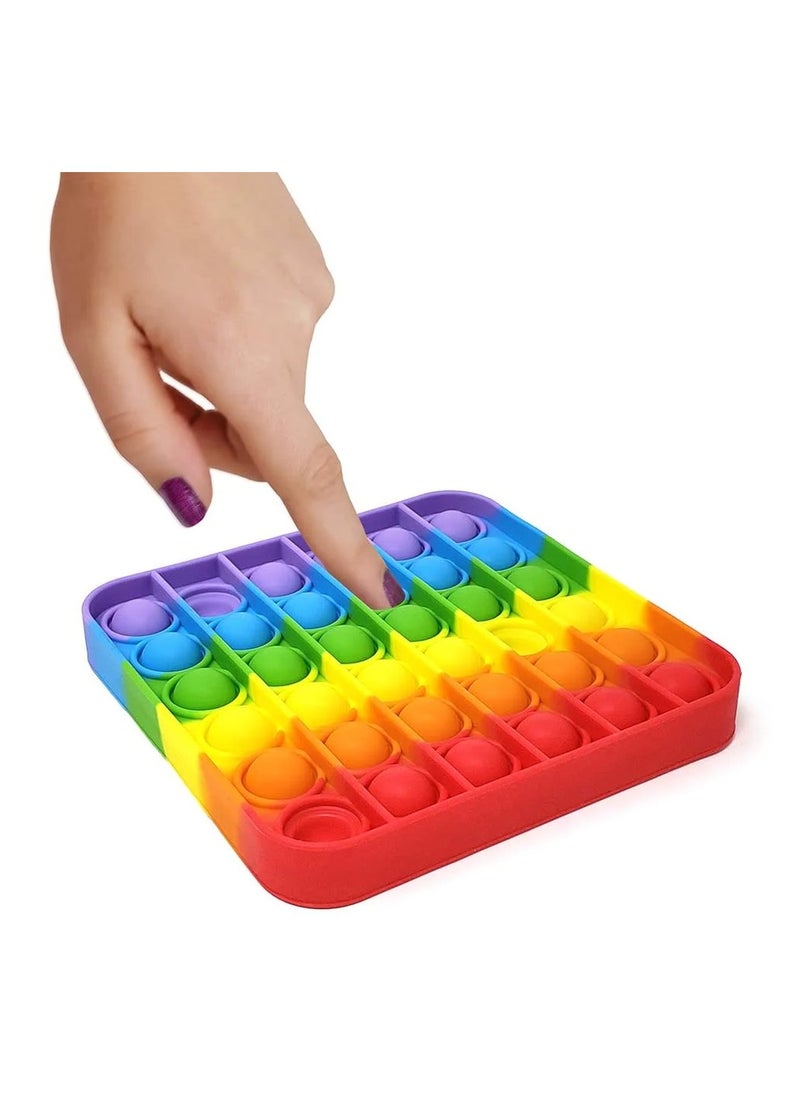 Pop It Fidget Rainbow Square Shape - 6200