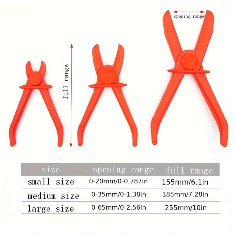3pcs Hose Clamp Pliers Pinch Line Clamps for Fuel Gas Brake Radiator Coolant Hoses Red - Image 2