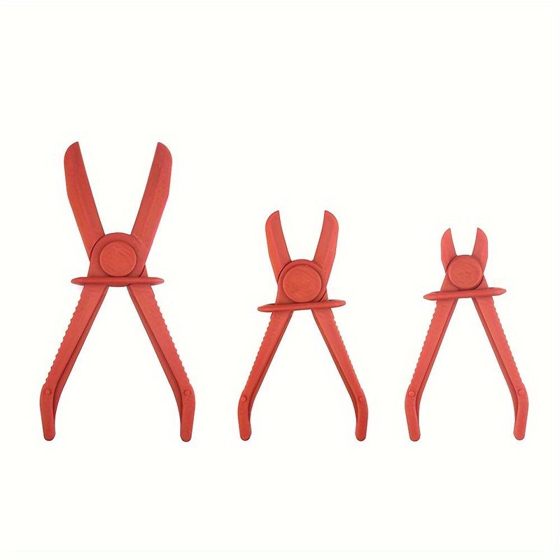 3pcs Hose Clamp Pliers Pinch Line Clamps for Fuel Gas Brake Radiator Coolant Hoses Red - Image 4