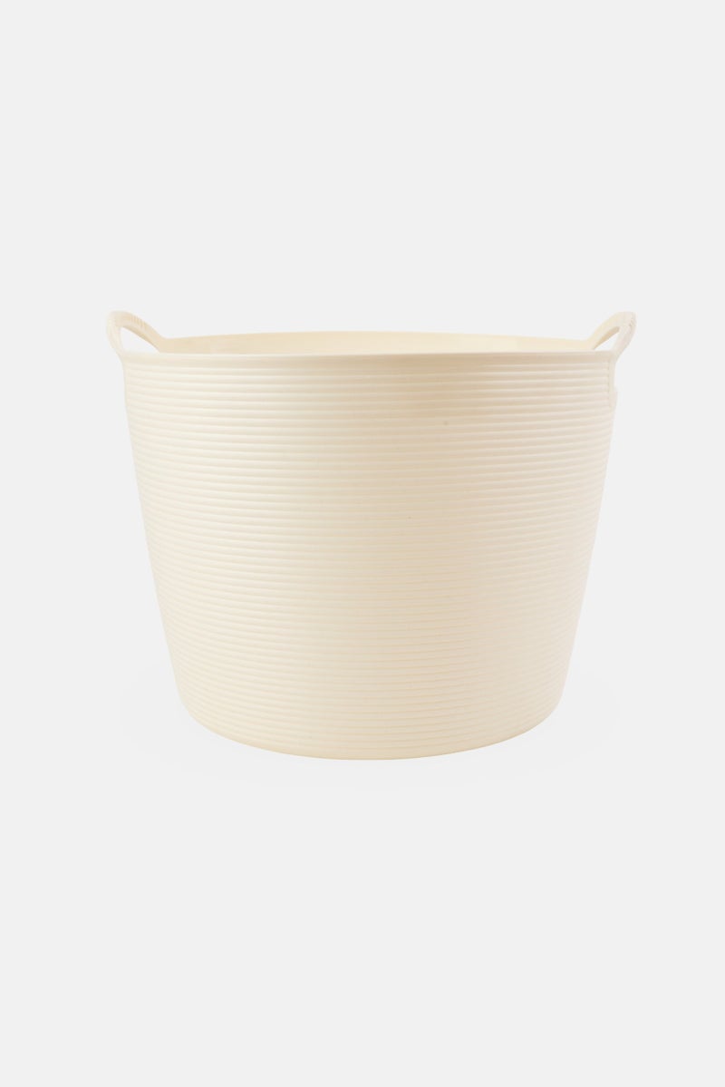 Phantom Chef Round Storage Basket With Handle, Cream - Image 1