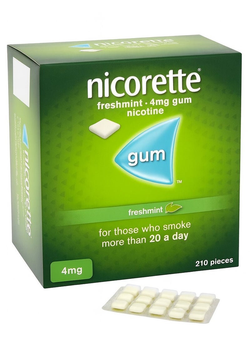 nicorette FreshMint Flavor 4 Mg Gum 210 Pieces - Image 1