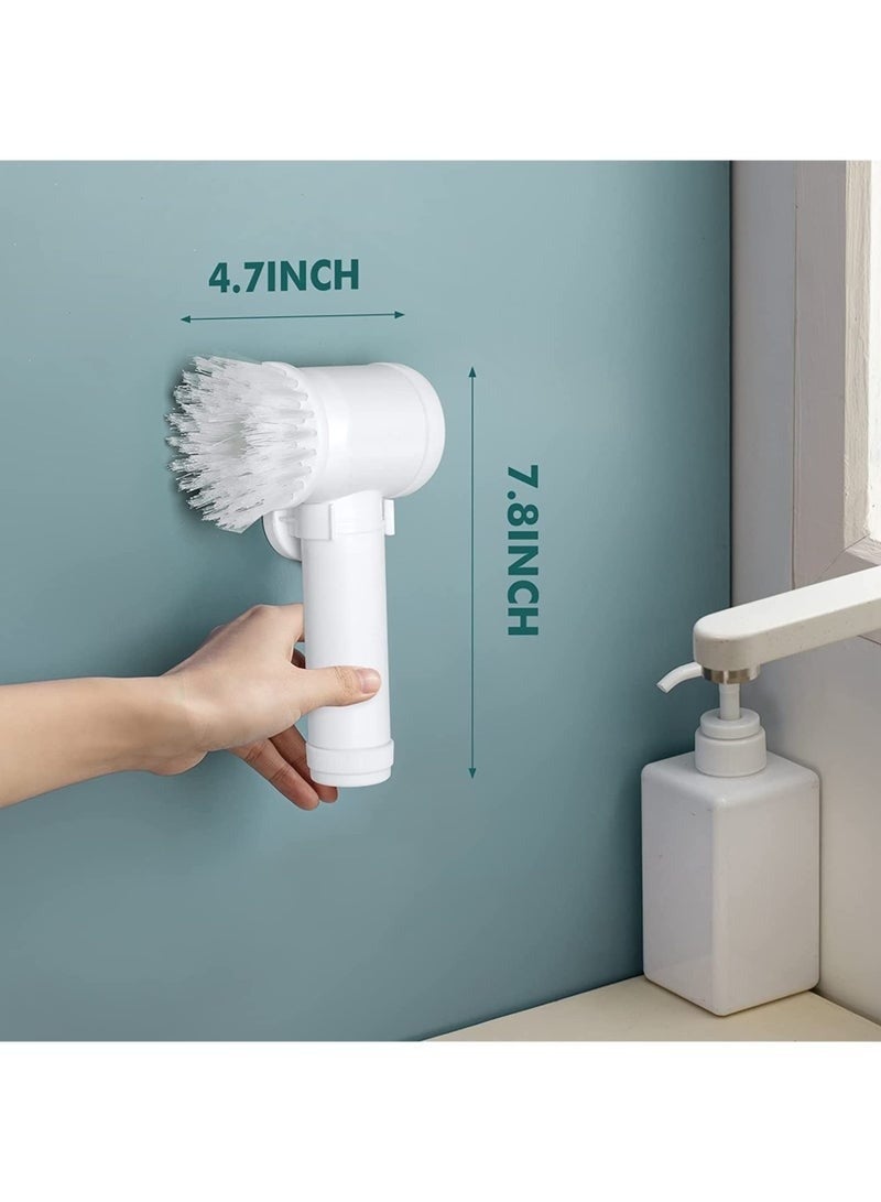 Magic Brush Electric Spin Scrubber Electric Cleaning Brush with 3 Brush Heads Bathroom Rechargeable Scrub Brush Shower Scrubber for Cleaning Wall Bathtub Toilet Window Kitchen Sink Dish Grout White - Image 5