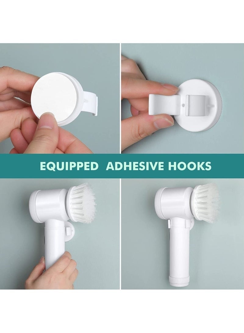 Magic Brush Electric Spin Scrubber Electric Cleaning Brush with 3 Brush Heads Bathroom Rechargeable Scrub Brush Shower Scrubber for Cleaning Wall Bathtub Toilet Window Kitchen Sink Dish Grout White - Image 3