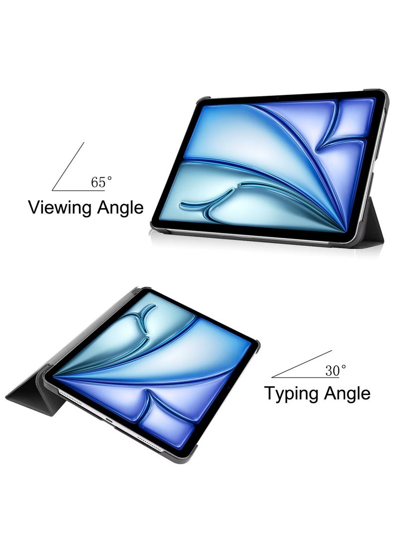 غطاء القضية ل [iPad Air 11 بوصة (2024 6th M2 / 2025 7th M3 / 2026 8th M4)] [iPad Pro 11 بوصة (22/21/20/18)] [iPad Air 10.9 بوصة (2020 4th / 2022 5th)]، استيقاظ / نوم تلقائي، لمس جلد مريح، غطاء واقي ثلاثي الوقوف النحيف - Image 4