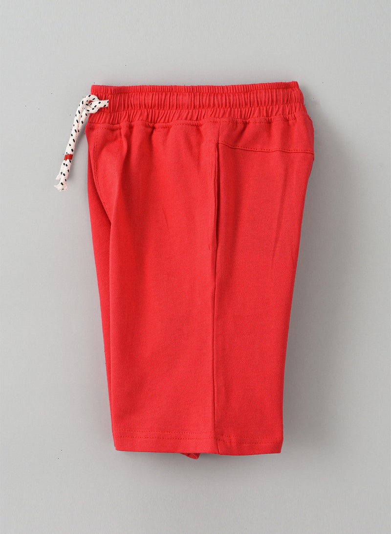 JAM Knit solid shorts with print at bottom - Image 3