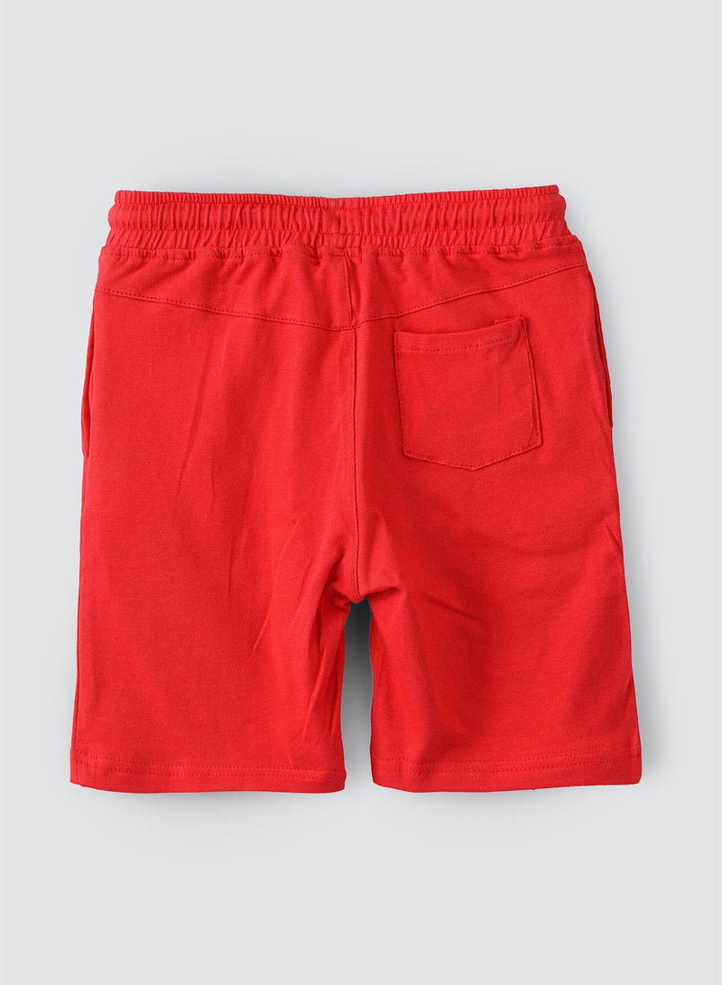 JAM Knit solid shorts with print at bottom - Image 2