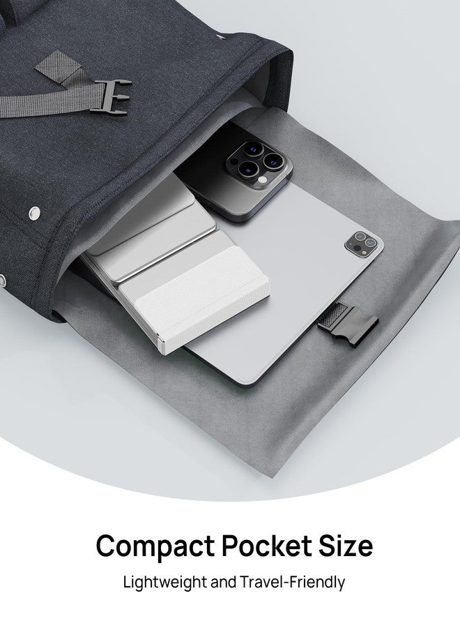 SODI Foldable Keyboard with Touchpad, Portable Wireless Keyboard with Phone Holder, Rechargeable Bluetooth Travel Keyboard for iPad, iPhone, Mac, iOS Tablets Slim Pocket Folding, White - Image 5