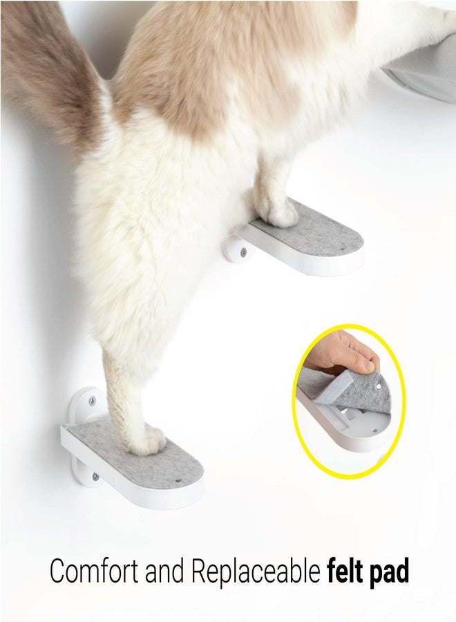 SVD.PET 3-Pack Cat Climbing Stairs with Replaceable Felt Pad, Cat Shelves & Toys for Medium & Large Cats (White) - Image 2