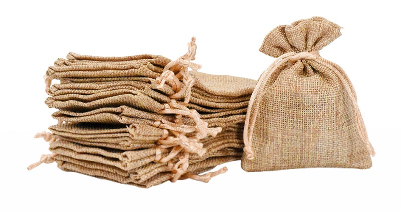 Mandala Crafts Burlap Bags with Drawstring - Small Drawstring Pouch Set - 3X4 Inches Bulk Rustic Linen Burlap Drawstring Bags for Burlap Gift Bags Wedding Party Coffee Candy Favor Bags 20 PCs - Image 1