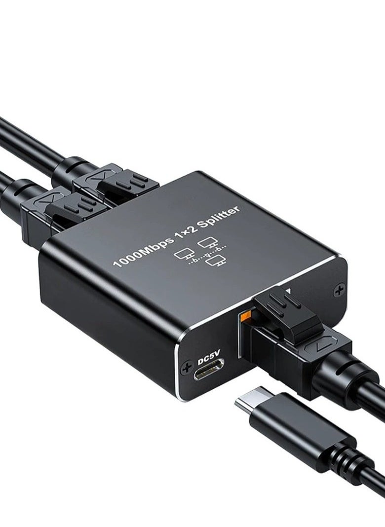 Generic Ethernet Splitter 1 to 2 High-Speed 1000Mbps, Gigabit Ethernet Splitter, LAN Splitter with USB Power Cable, RJ45 Splitter for Cat5/5e/6/7/8 Cable【2 Devices Simultaneously Networking  - Image 2