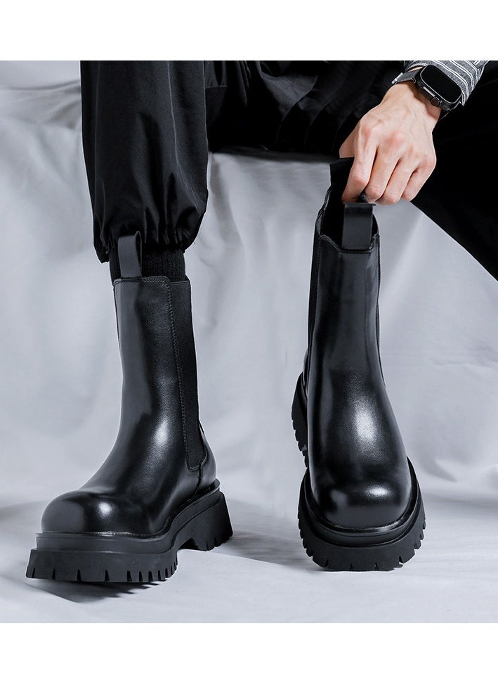 Warrior - New Thick Sole Elevated Casual Martin Boots - Image 1