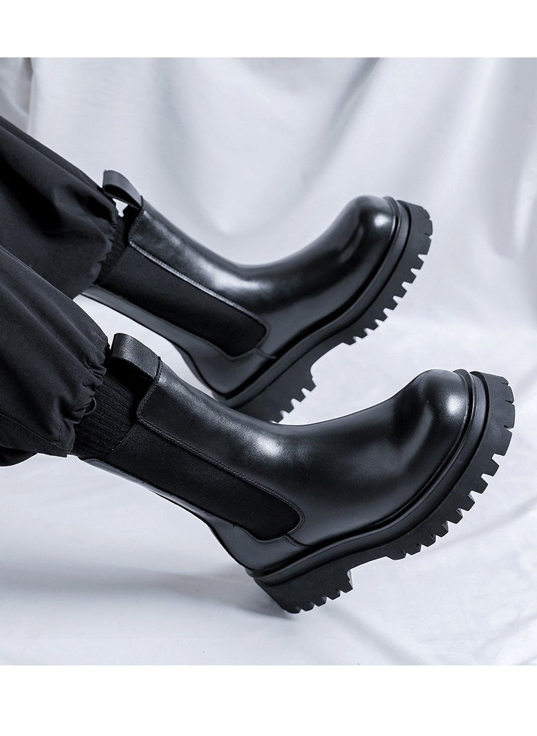 Warrior - New Thick Sole Elevated Casual Martin Boots - Image 1