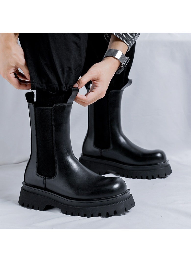 Warrior - New Thick Sole Elevated Casual Martin Boots - Image 1