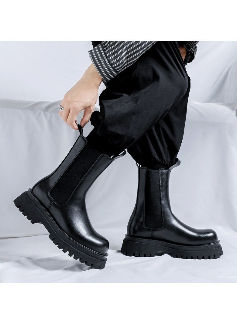 Warrior - New Thick Sole Elevated Casual Martin Boots - Image 1