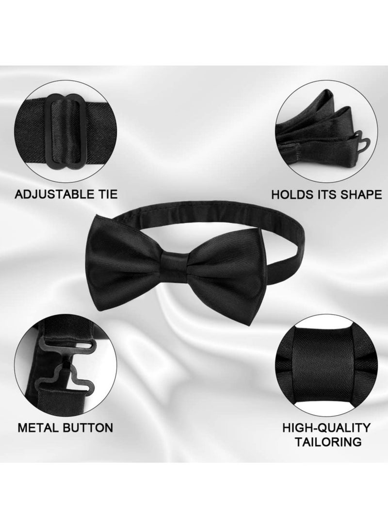 SUNSAR Adjustable Double ayer Pre-tied Bowtie for Men, Suitable for Parties（Black） - Image 2