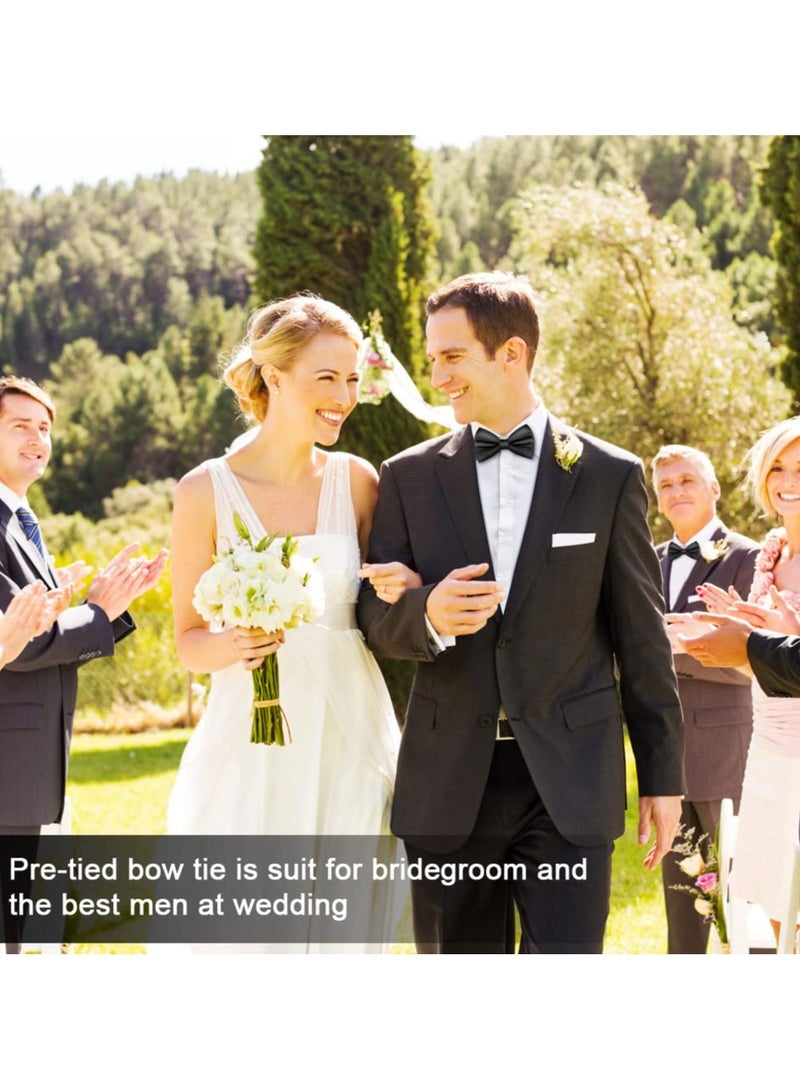 SUNSAR Adjustable Double ayer Pre-tied Bowtie for Men, Suitable for Parties（Black） - Image 3