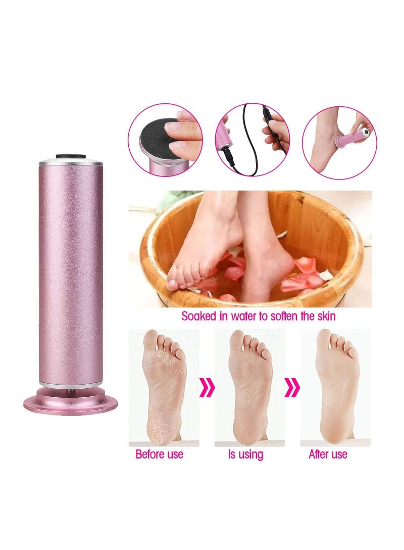 عام مزيل مسامير القدم الكهربائية (سرعة قابلة للتعديل) مع 60 قطعة بديلة لأقراص ورق الصنفرة ، ملف إلكتروني قوي للأقدام للنساء والرجال ، جلد صلب جاف وميت ، وردي - Image 5