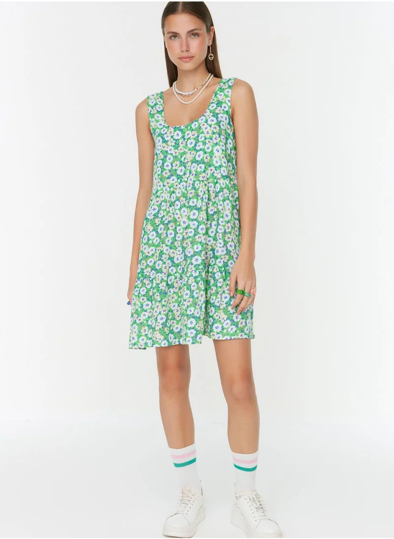 trendyol Scoop Neck Floral Print Dress