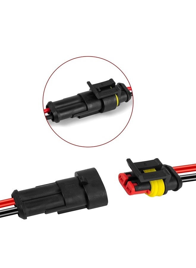 LanHong 2 Pin Way Electrical Wire Connector Waterproof Connector 2 Wire Connector 16AWG Male and Female Plug Quick Disconnect Connector for Car Truck Motorcycle Boat Pack of 12 - Image 4