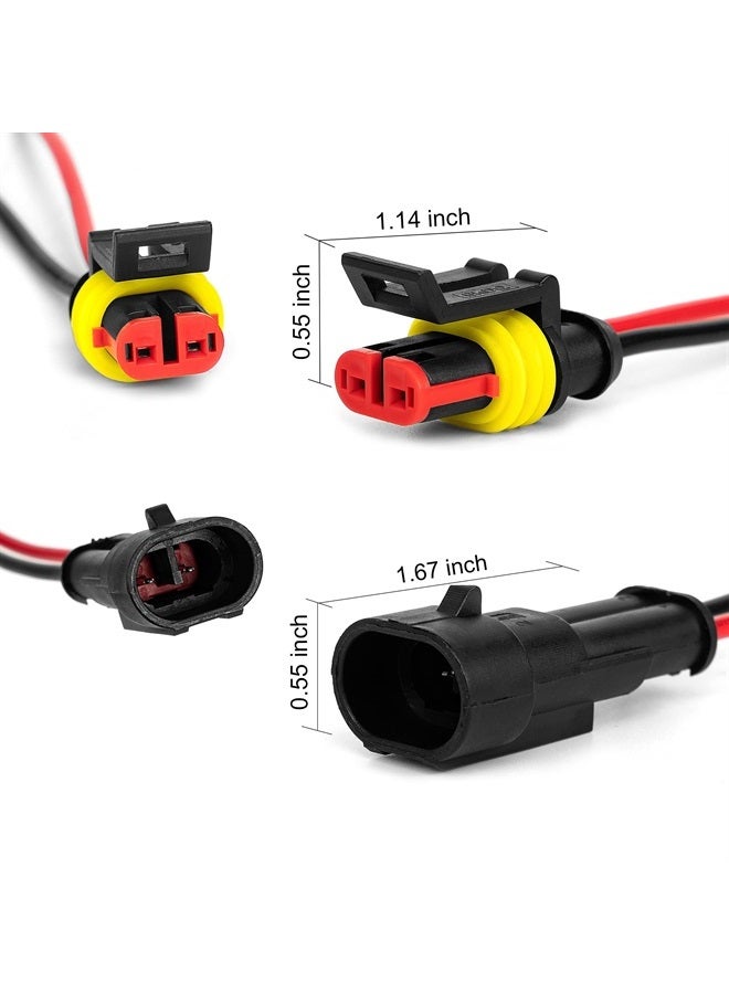 LanHong 2 Pin Way Electrical Wire Connector Waterproof Connector 2 Wire Connector 16AWG Male and Female Plug Quick Disconnect Connector for Car Truck Motorcycle Boat Pack of 12 - Image 2