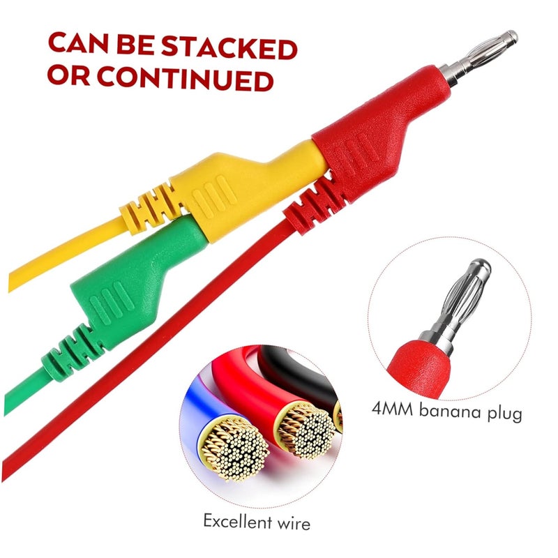 مجموعة رأس اختبار كاملة مع مشابك تمساح ومسبارات لاختبار الكهرباء بالمقياس المتعدد للسيارات DIY - Image 4