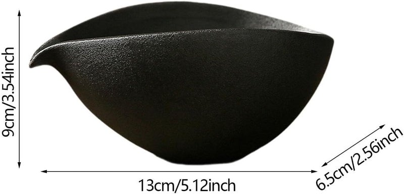 JISADER Matcha Bowl with Spout Handcrafted Pouring Spout Matcha Accessory, Porcelain Tea Bowl for Japanese Matcha Preparation Friends, black - Image 5