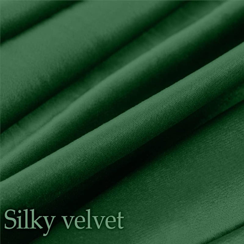 lalaLOOM Velvet Throw Pillow Cases  Set of 2  Softest Accent Case for Pillows  Decorative Square Covers for Home Decor  Silky Cover for Sofa  Couch  Bedroom  Living Room  Washable 20x20 Hunter Green - Image 2