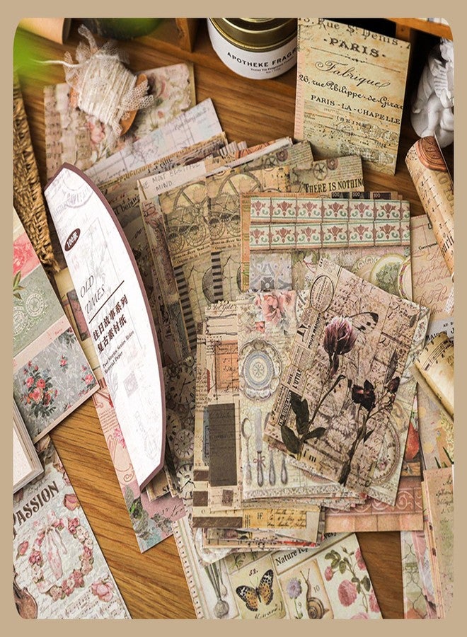 SIBLYMONA 120 Pcs Deco Papers for Scrapbooking, 5.5*5.5in Vintage Decoupage Paper Junk Journal Supplies, Retro Flower Butterfly Sunflower Ephemera Paper Pack for Diary Room Decor Wall Art Collage Album (SetA) - Image 5
