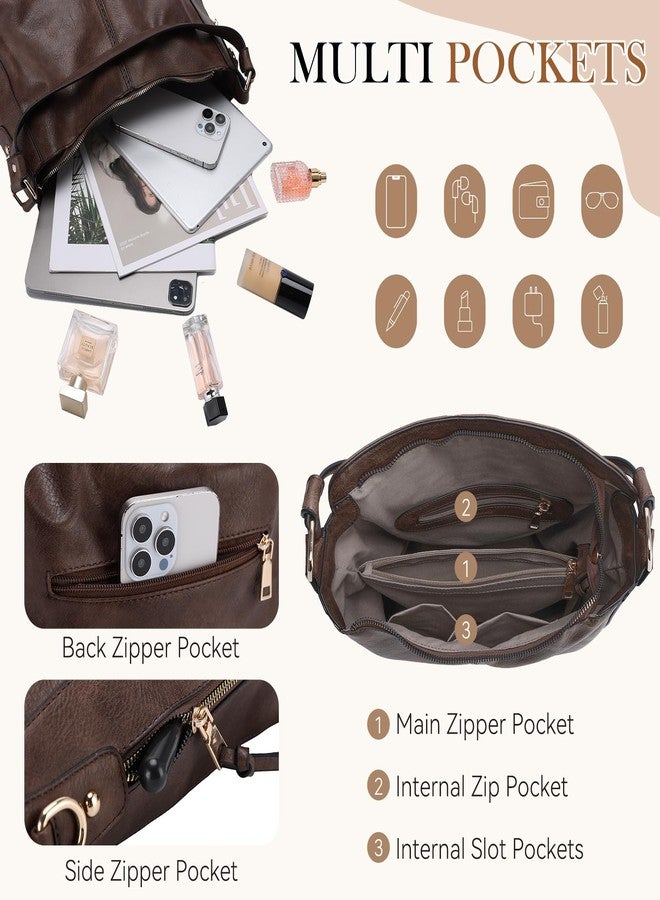 VX VONXURY Hobo Bags for Women, Faux Leather Tote Purse Ladies Handbag Medium Shoulder Bags with Side Pockets for Work Travel - Image 5