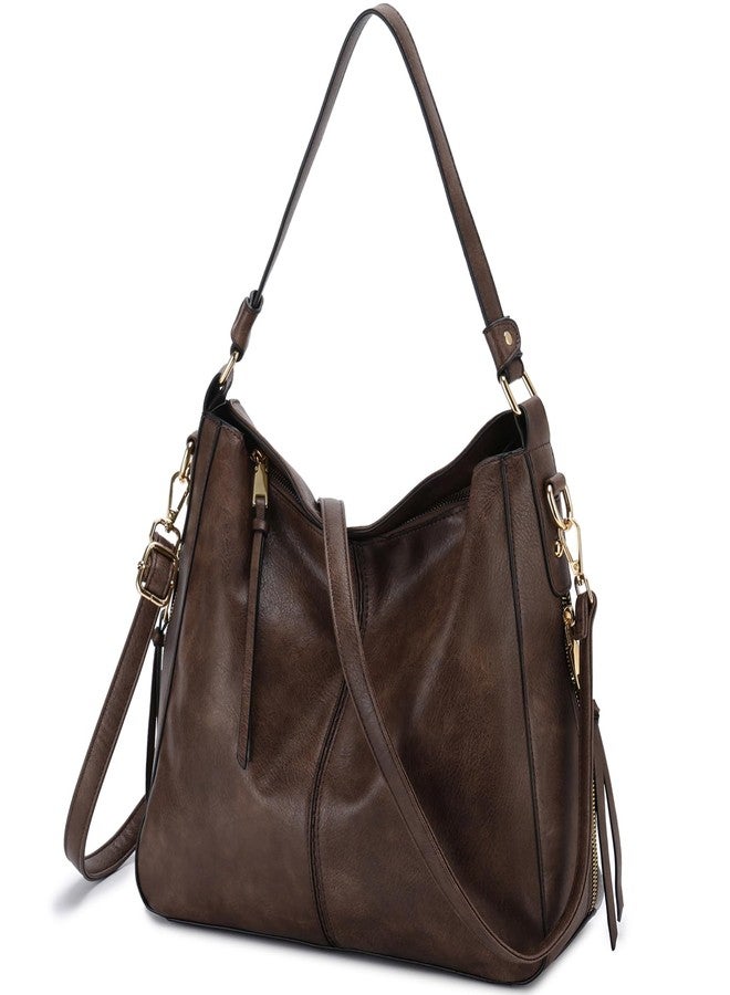 VX VONXURY Hobo Bags for Women, Faux Leather Tote Purse Ladies Handbag Medium Shoulder Bags with Side Pockets for Work Travel - Image 1