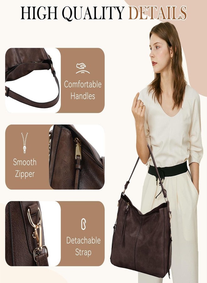 VX VONXURY Hobo Bags for Women, Faux Leather Tote Purse Ladies Handbag Medium Shoulder Bags with Side Pockets for Work Travel - Image 4