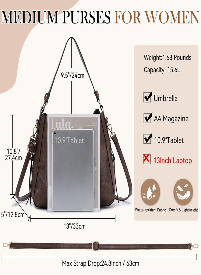 VX VONXURY Hobo Bags for Women, Faux Leather Tote Purse Ladies Handbag Medium Shoulder Bags with Side Pockets for Work Travel - Image 3