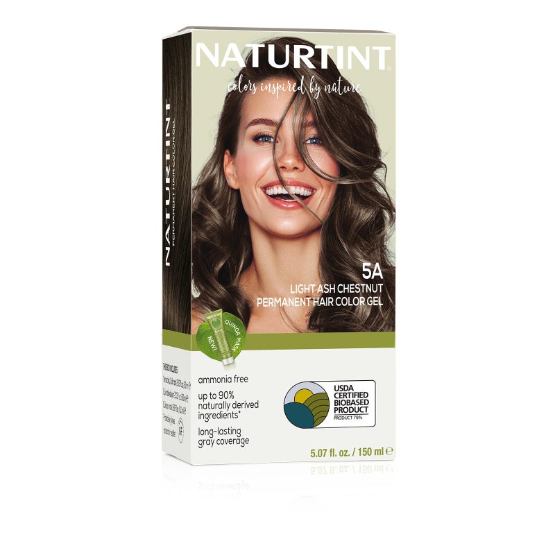 Naturtint 5A Light Ash Chestnut لون شعر دائم حزمة من 1 خالية من الأمونيا نباتية وخالية من القسوة تصل إلى تغطية 100 رمادي نتائج طويلة الأمد قد تختلف العبوة - Image 2