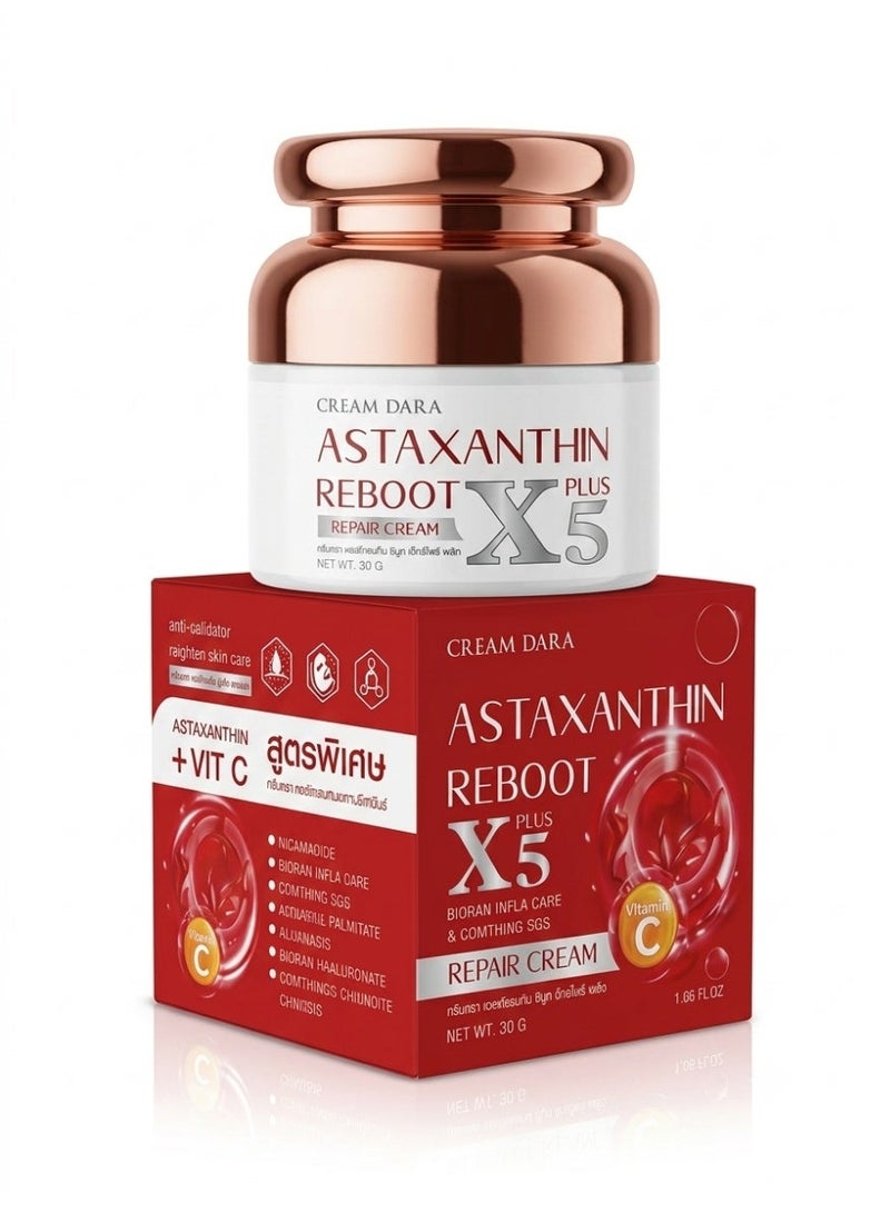 Dara Cream Dara Astaxanthin Reboot X5 Plus Repair Cream for Anti-Aging, Wrinkle Reduction, Antioxidant - 30g with Astaxanthin & Niacinamide Anti Aging Face Moisturizer for Bright Skin - Image 1