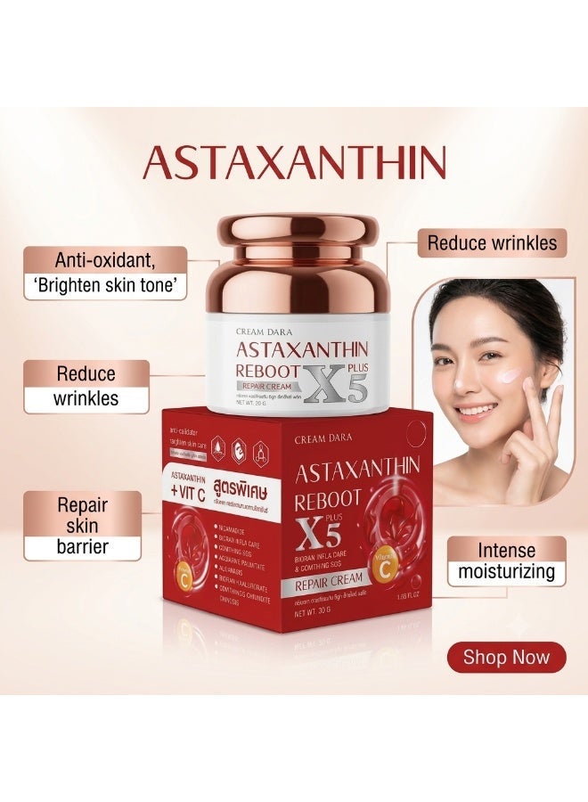 Dara Cream Dara Astaxanthin Reboot X5 Plus Repair Cream for Anti-Aging, Wrinkle Reduction, Antioxidant - 30g with Astaxanthin & Niacinamide Anti Aging Face Moisturizer for Bright Skin - Image 2