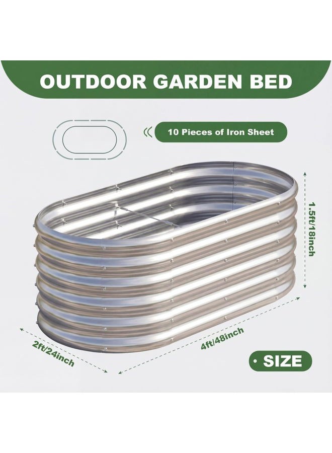 AHEONLAR Galvanized Raised Garden Beds Outdoor, 3 Pack 4×2×1.5ft Sturdy Planter Boxes for Vegetables, Fruits, Flowers and Plants, Easy Assembly, Silver - Image 3