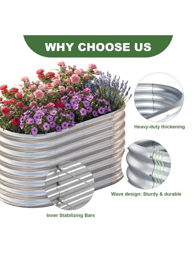 AHEONLAR Galvanized Raised Garden Beds Outdoor, 3 Pack 4×2×1.5ft Sturdy Planter Boxes for Vegetables, Fruits, Flowers and Plants, Easy Assembly, Silver - Image 5