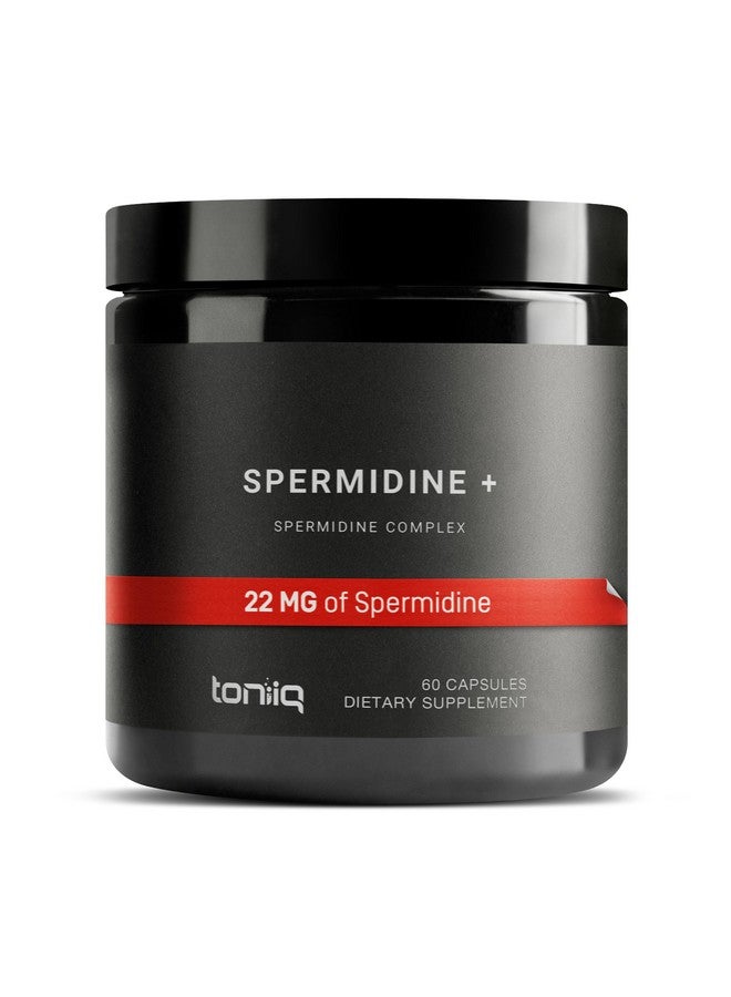 تونيق مكمل Toniiq 22mg Ultra Concentrated Spermidine - مكملات Spermidine للرجال والنساء - مستخلص جرثومة الأرز ومزيج مركب ثلاثي هيدروكلوريد - 60 كبسولة نباتية - 30 وجبة