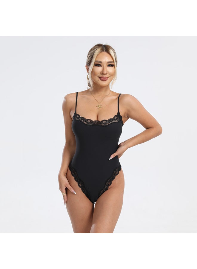 European And American Naked Lace-edge Bodies Skin-friendly Breathable Tight Inner Vest Double-layer Sling Shaper