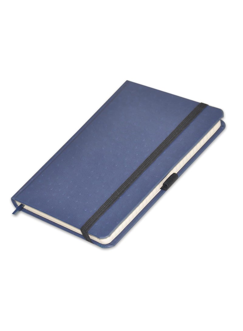 FIS® Executive  Notebook, Size 13x21CM, Single Line 120 Sheets Italian PU Ostrich Blue -FSNBEX13X21BL - Image 1