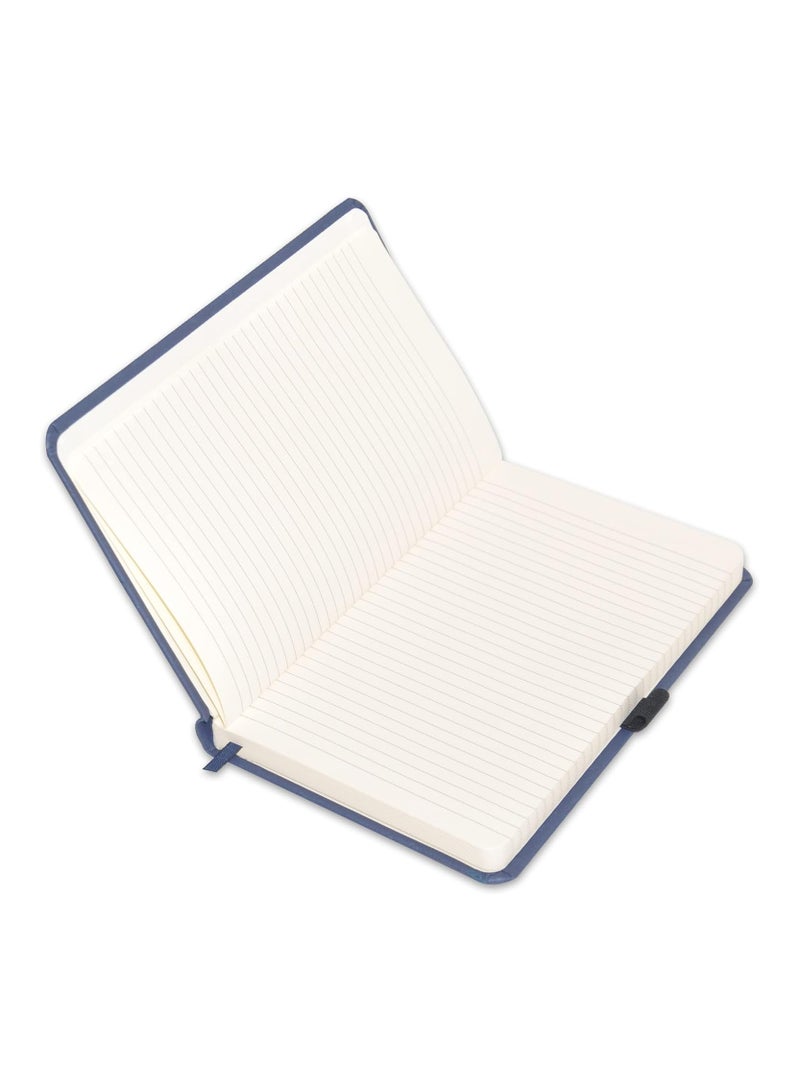 FIS® Executive  Notebook, Size 13x21CM, Single Line 120 Sheets Italian PU Ostrich Blue -FSNBEX13X21BL - Image 2