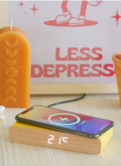 Steepletone Steepletone Wireless Charger and Beside Alarm Clock Digital Display Vibrant Colors Home Decor (Yellow)  - Image 3