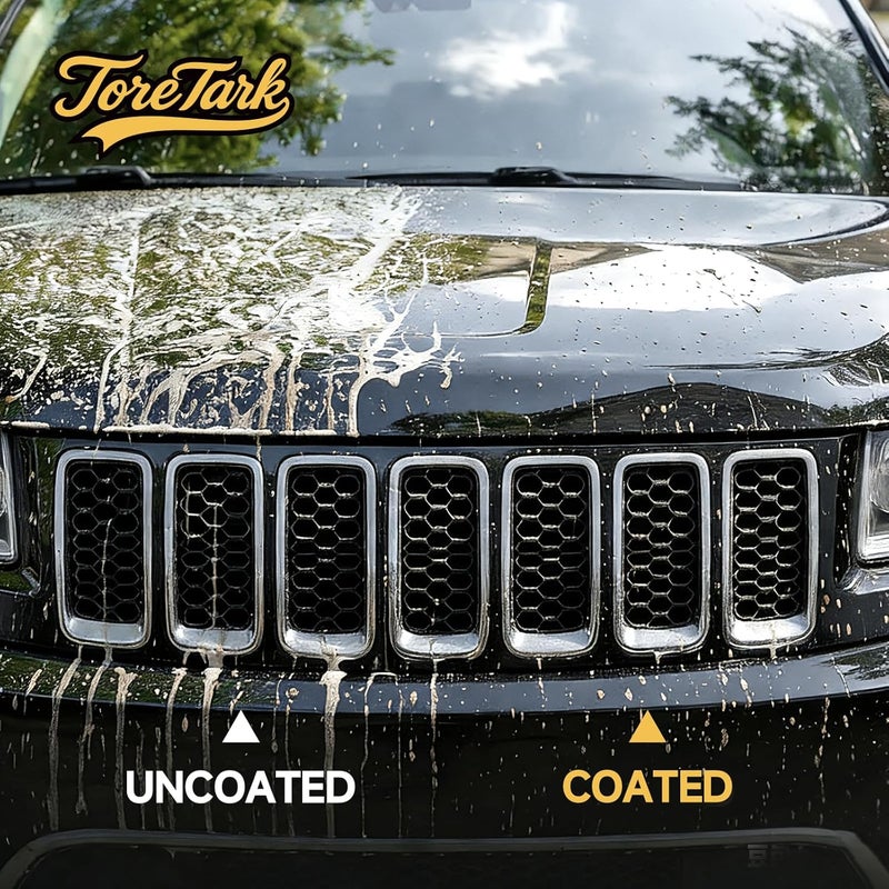 طلاء سيراميكي Carceracot للسيارات (16 أونصة)، رذاذ واكس نانوي يمنح بريقًا لا مثيل له، بدون رائحة نفاذة، سهل التطبيق، يدوم طويلاً ويجعل سطح السيارة لامعًا، مع منشفة من القطن الدقيق. - Image 2