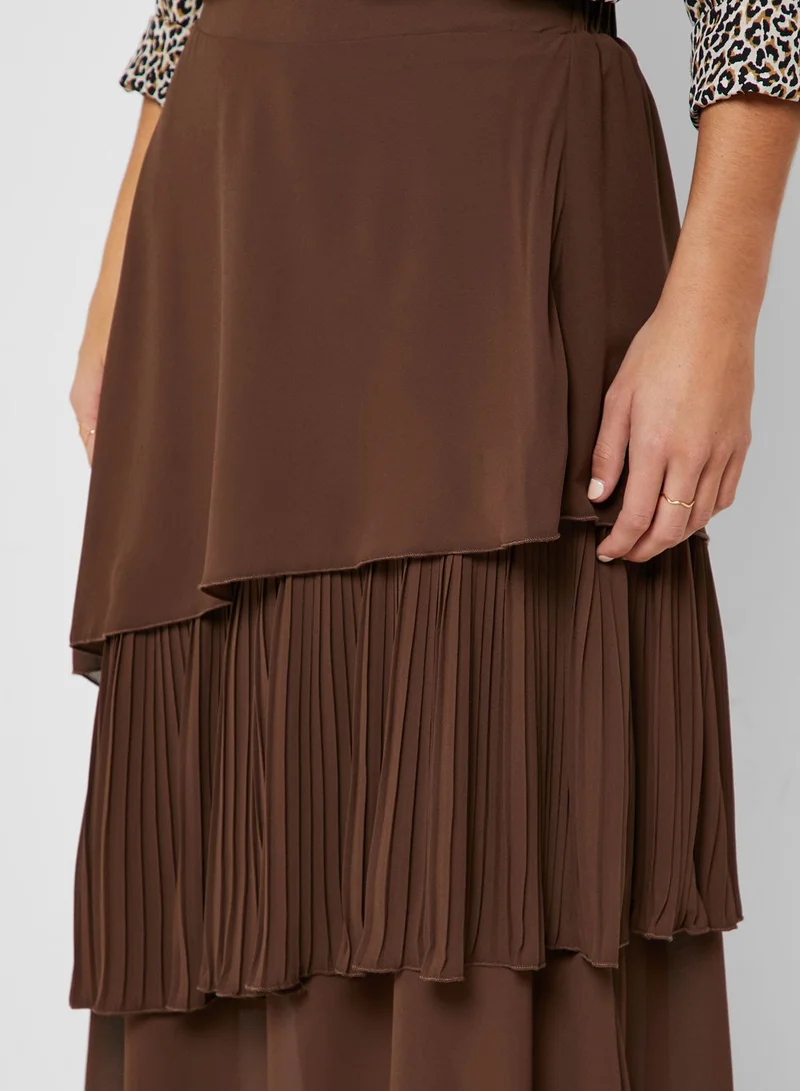 Reserved Layered Midi Skirt