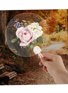 SYOSI 20 Pcs DIY Transparent Handheld Fans for Kids Personalized Wedding Decoration Blank Fans for DIY Creation Antique Design Plastic Material PVC Folding Fan for Kids Graffiti and Class Prizes  - Image 1